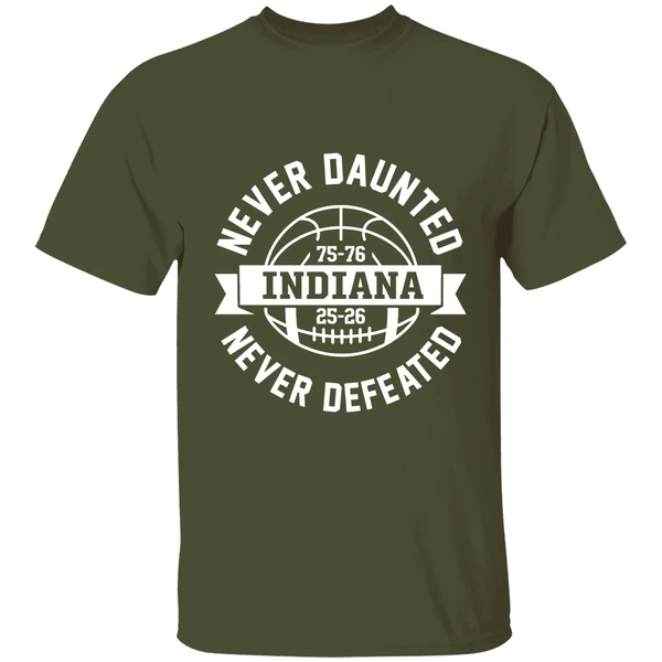 Indiana Hoosiers Never Daunted Never Defeated Indiana 75 76 Basketball Shirt - Image 4