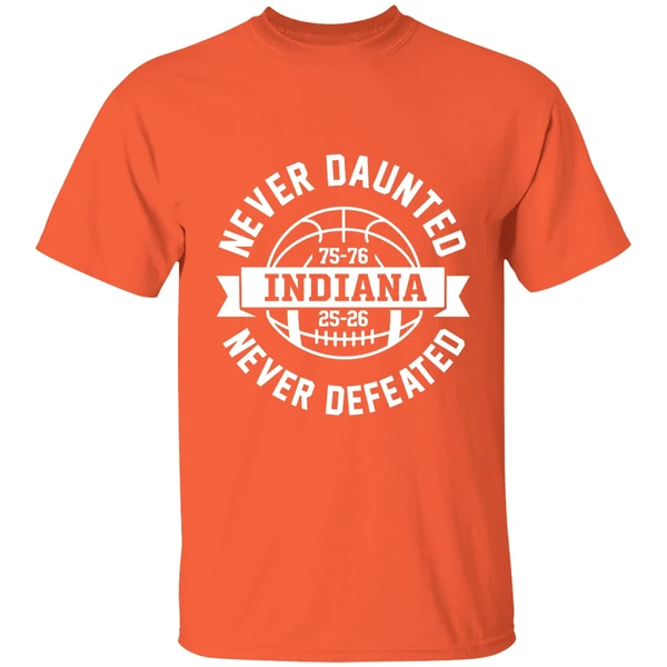 indiana hoosiers never daunted never defeated indiana 75 76 basketball shirt orange