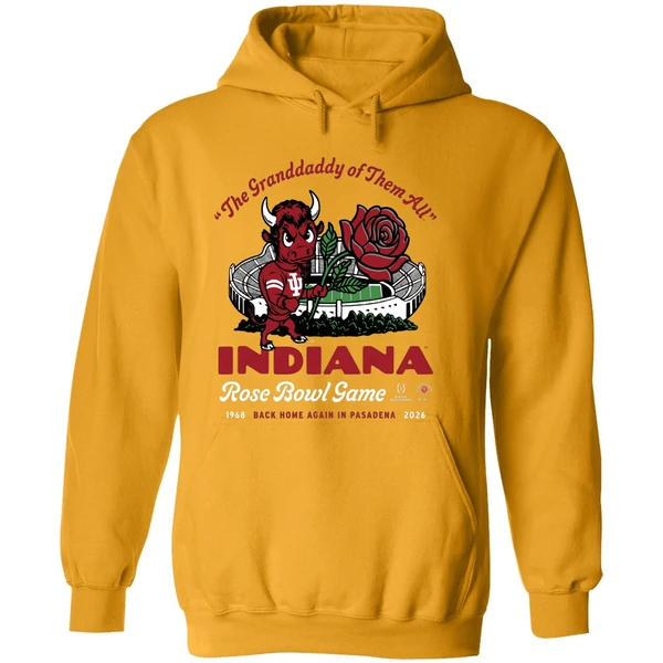 Indiana Hoosiers The Grandaddy Of Them All 2026 Rose Bowl Hoodie