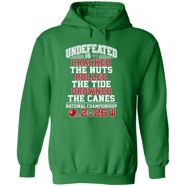 Indiana Hoosiers Undefeated 16 0 Cracked The Nuts Rolled Hoodie - Image 2