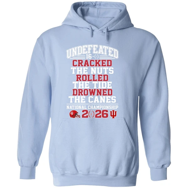 Indiana Hoosiers Undefeated 16 0 Cracked The Nuts Rolled Hoodie - Image 4