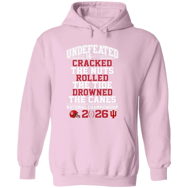 Indiana Hoosiers Undefeated 16 0 Cracked The Nuts Rolled Hoodie - Image 5