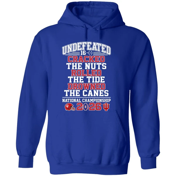 Indiana Hoosiers Undefeated 16 0 Cracked The Nuts Rolled Hoodie - Image 7