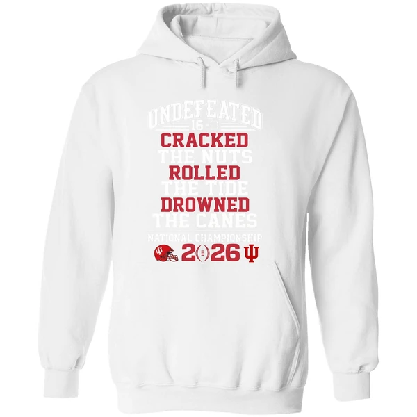 Indiana Hoosiers Undefeated 16 0 Cracked The Nuts Rolled Hoodie - Image 8