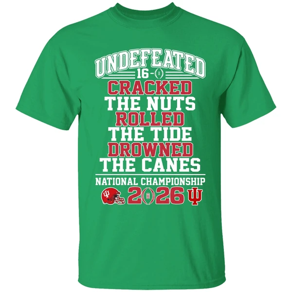 Indiana Hoosiers Undefeated 16 0 Cracked The Nuts Rolled Shirt - Image 2