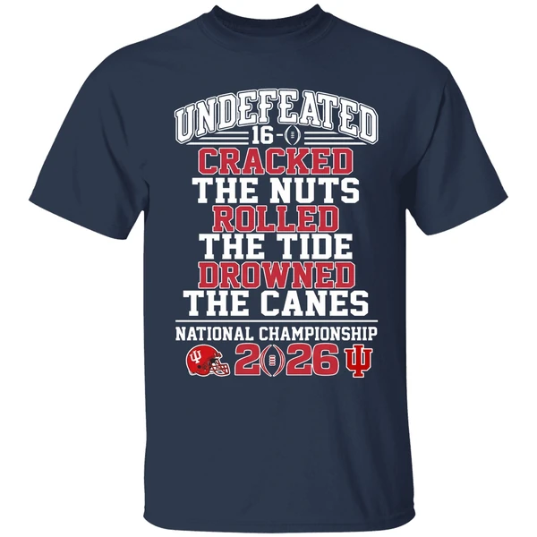 indiana hoosiers undefeated 16 0 cracked the nuts rolled shirt navy