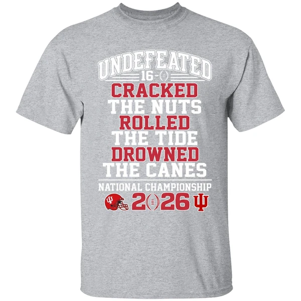 Indiana Hoosiers Undefeated 16 0 Cracked The Nuts Rolled Shirt - Image 9