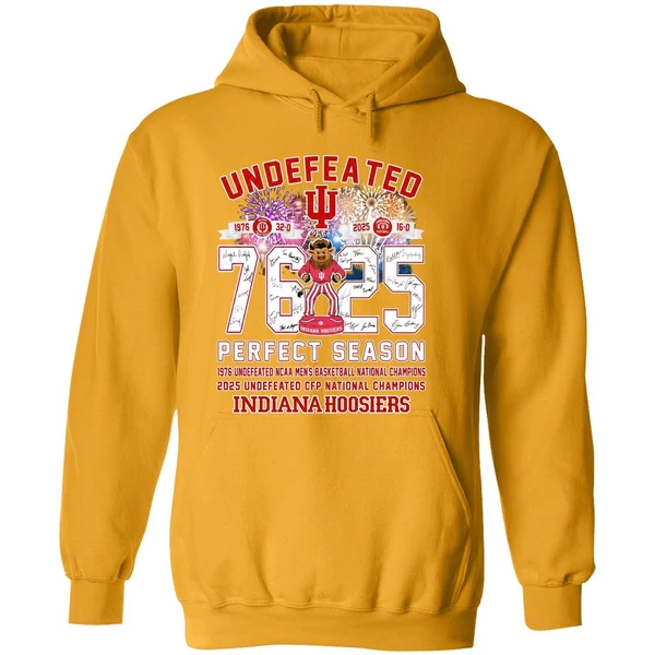 Indiana Hoosiers Undefeated 1976 2025 Perfect Season Hoodie