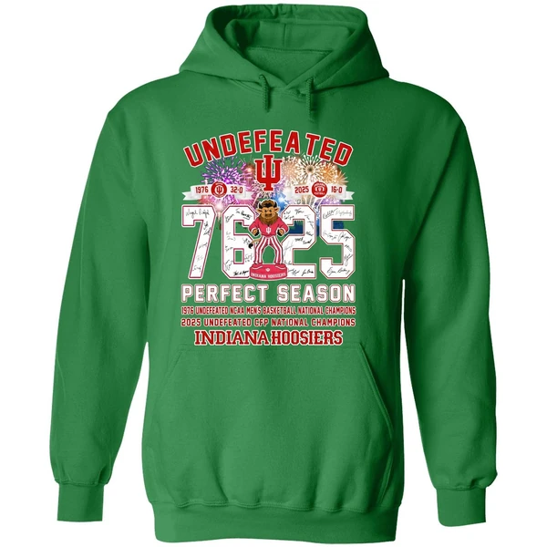 Indiana Hoosiers Undefeated 1976 2025 Perfect Season Hoodie - Image 2