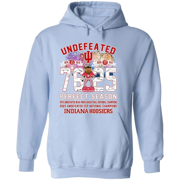 Indiana Hoosiers Undefeated 1976 2025 Perfect Season Hoodie - Image 4