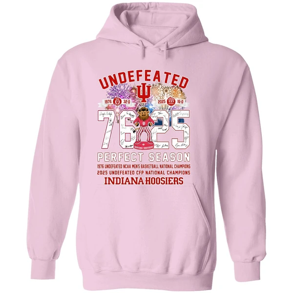 Indiana Hoosiers Undefeated 1976 2025 Perfect Season Hoodie - Image 5