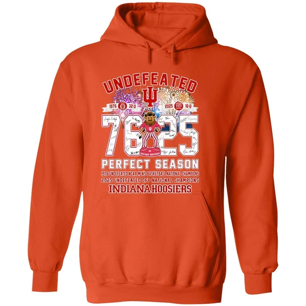 Indiana Hoosiers Undefeated 1976 2025 Perfect Season Hoodie - Image 6