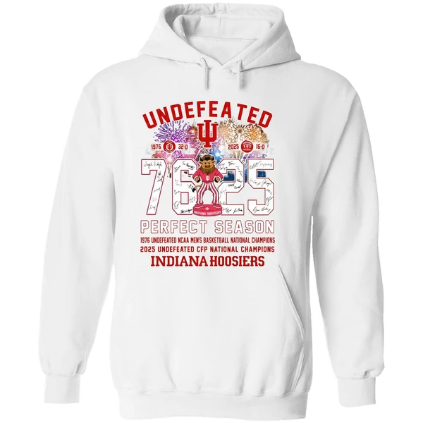 Indiana Hoosiers Undefeated 1976 2025 Perfect Season Hoodie - Image 8