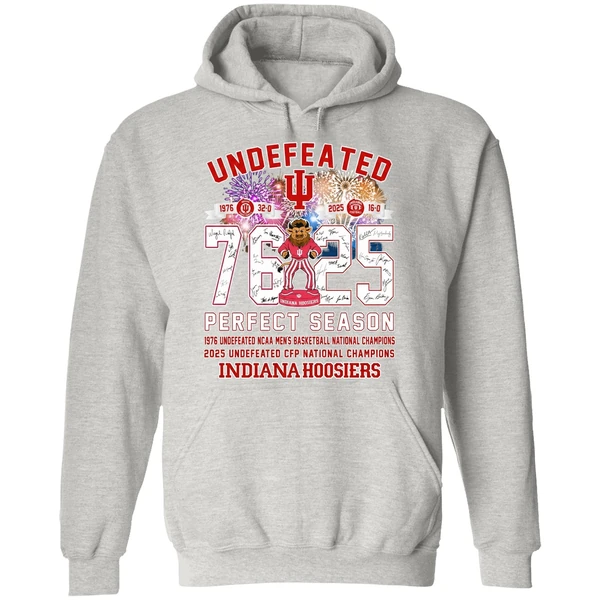 Indiana Hoosiers Undefeated 1976 2025 Perfect Season Hoodie - Image 9