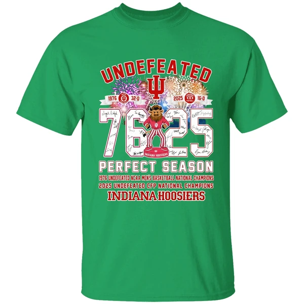Indiana Hoosiers Undefeated 1976 2025 Perfect Season Shirt - Image 2