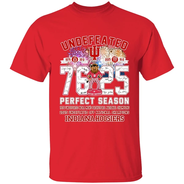 Indiana Hoosiers Undefeated 1976 2025 Perfect Season Shirt - Image 7