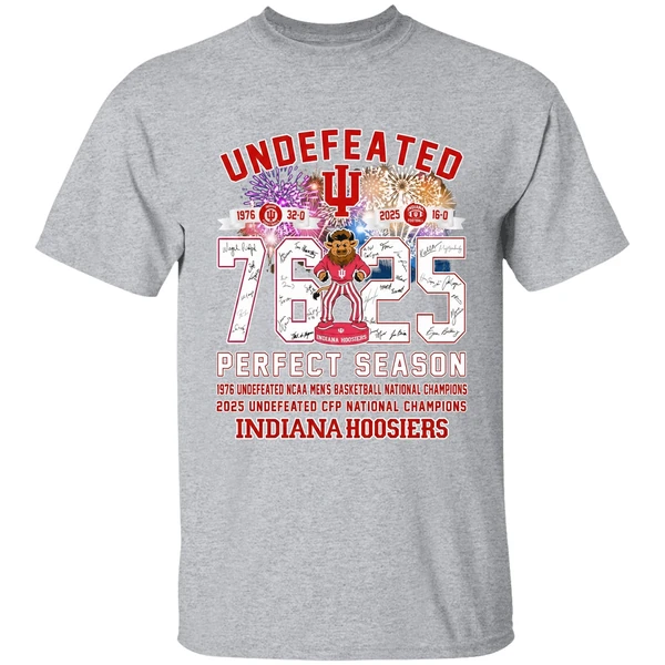 Indiana Hoosiers Undefeated 1976 2025 Perfect Season Shirt - Image 9