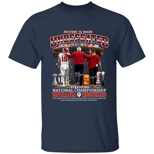 indiana hoosiers undefeated history is made shirt navy