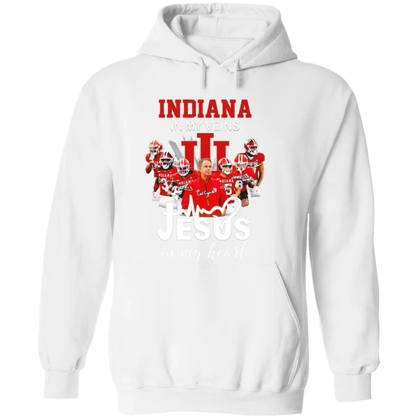 Indiana In My Veins Jesus In My Heart Signatures Team Hoodie - Image 8
