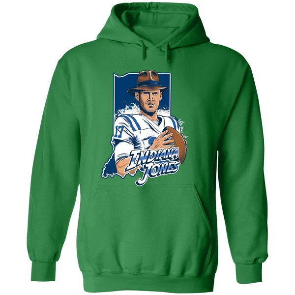 Indiana Jones Daniel Jones Indianapolis Colts Cartoon Hoodie - Image 2