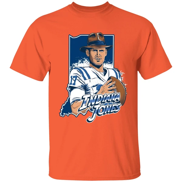 indiana jones daniel jones indianapolis colts cartoon shirt orange
