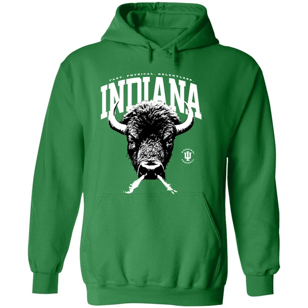Indiana University Football Bison Relentless Hoodie - Image 2
