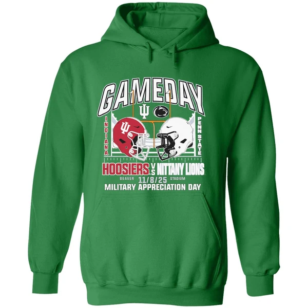 Indiana Vs Penn State 2025 Gameday Military Appreciation Day Hoodie - Image 2