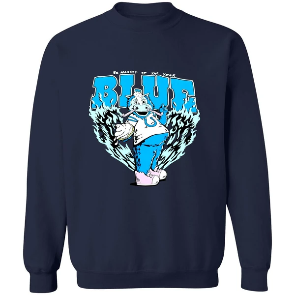 Indianapolis Colts 3x Mascot Of The Year Blue Sweatshirt - Image 6