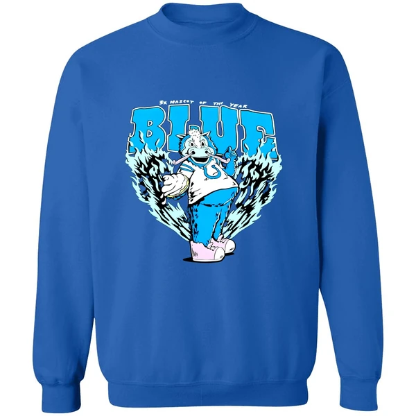 Indianapolis Colts 3x Mascot Of The Year Blue Sweatshirt - Image 8