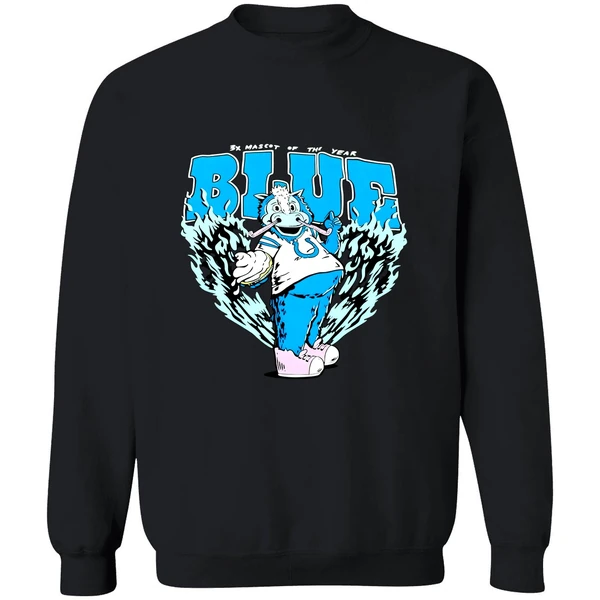 Indianapolis Colts 3x Mascot Of The Year Blue Sweatshirt - Image 9