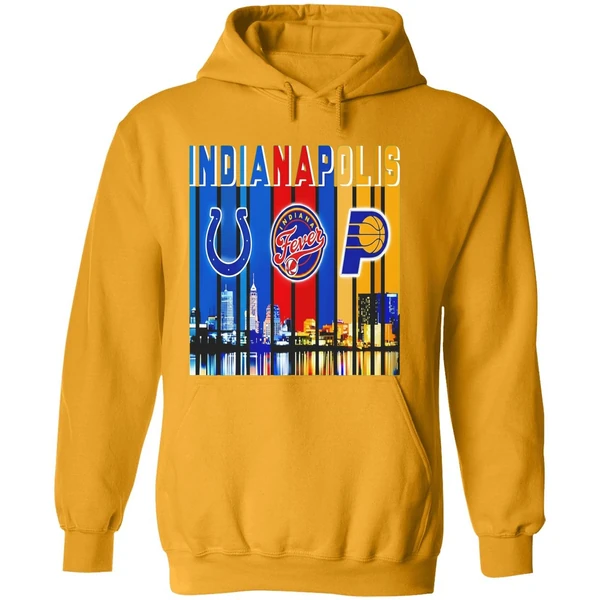 Indianapolis Colts Indiana Fever And Indiana Pacers Skyline Logo Hoodie