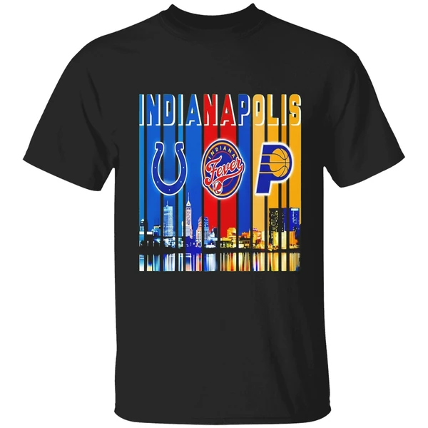 Indianapolis Colts Indiana Fever And Indiana Pacers Skyline Logo Shirt