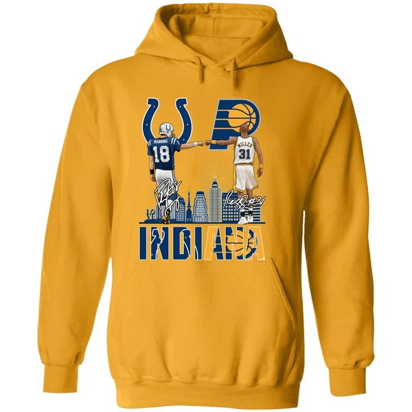 Indianapolis Colts Indiana Pacers Peyton Manning Vs Reggie Miller Hoodie