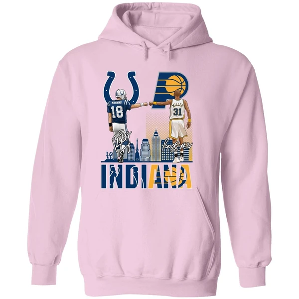 Indianapolis Colts Indiana Pacers Peyton Manning Vs Reggie Miller Hoodie - Image 5