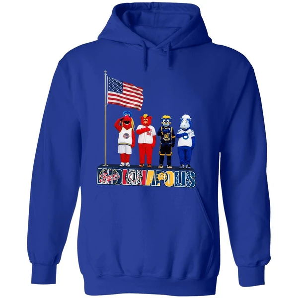 Indianapolis Sports Team Mascots Patriotic Salute Hoodie - Image 7