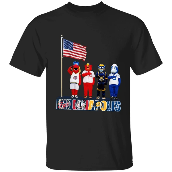 Indianapolis Sports Team Mascots Patriotic Salute Shirt