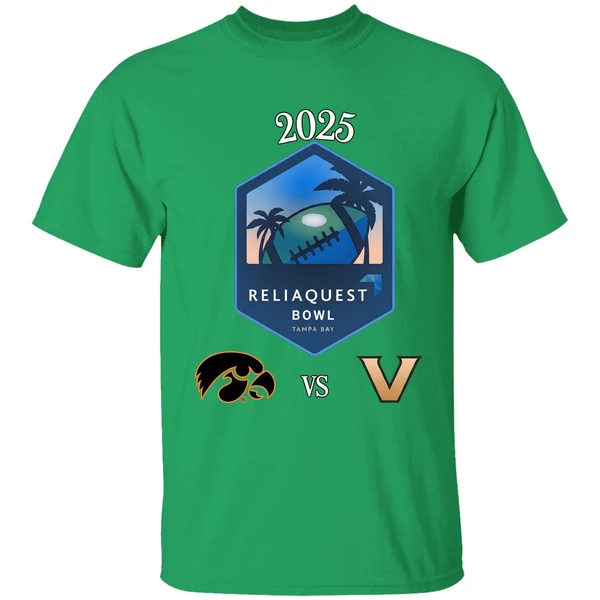 Iowa Hawkeyes Vs Vanderbilt Commodores Football Reliaquest Bowl Tampa Bay Shirt - Image 2