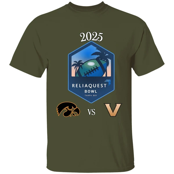 Iowa Hawkeyes Vs Vanderbilt Commodores Football Reliaquest Bowl Tampa Bay Shirt - Image 4