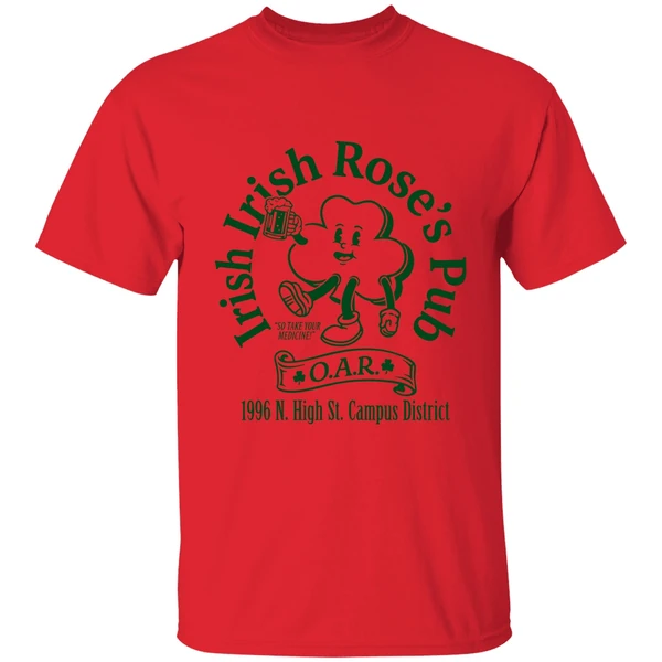 irish roses pub o a r 1996 n high st campus district shirt red