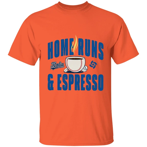 italy baseball home runs espresso shirt orange