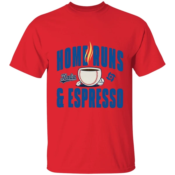 italy baseball home runs espresso shirt red