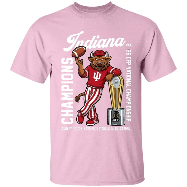 Iu Football Cfp National Champions 2026 First Time Mascot Shirt - Image 3