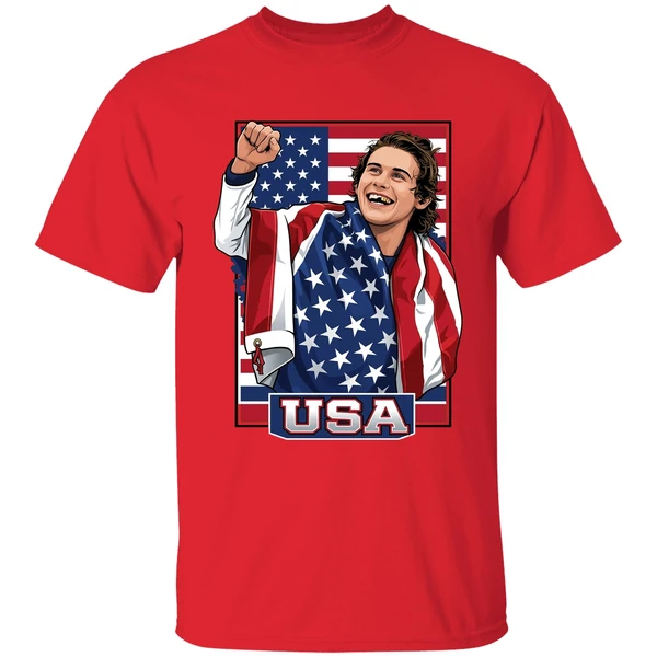 Jack Hughes Team Usa Flag Shirt - Image 7