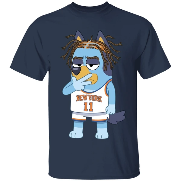 jalen brunson bluey new york knicks basketball shirt navy