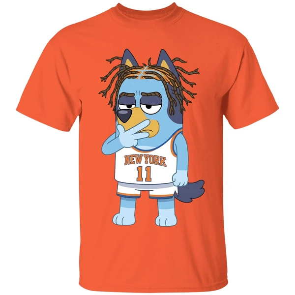 jalen brunson bluey new york knicks basketball shirt orange