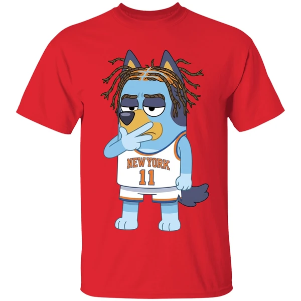 Jalen Brunson Bluey New York Knicks Basketball Shirt - Image 7