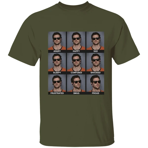 jarrett stidham emotions angry happy sad shirt militarygreen
