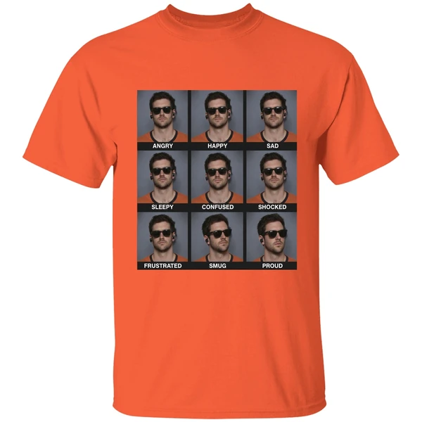 jarrett stidham emotions angry happy sad shirt orange