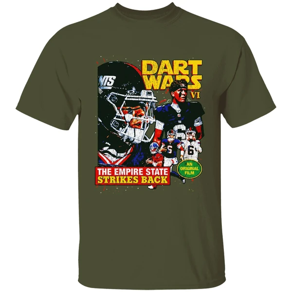 jaxson dart star wars new york giants dart vader 2025 nfl shirt militarygreen