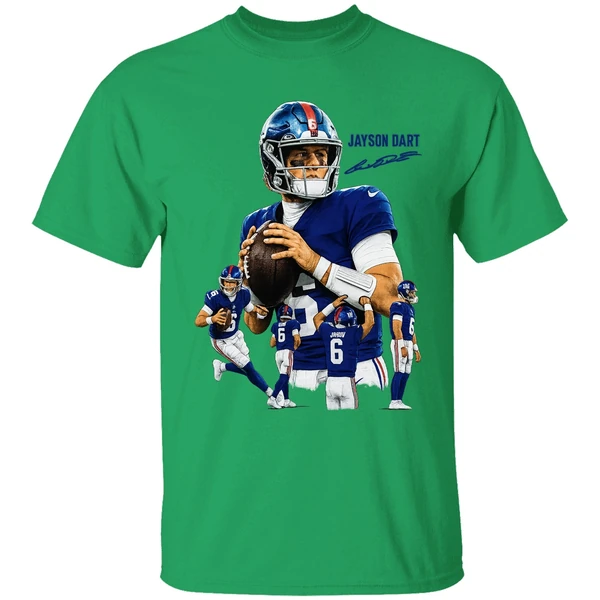 Jaxson Dart The Arrival New York Giants Nfl Football Signature Graphic Shirt